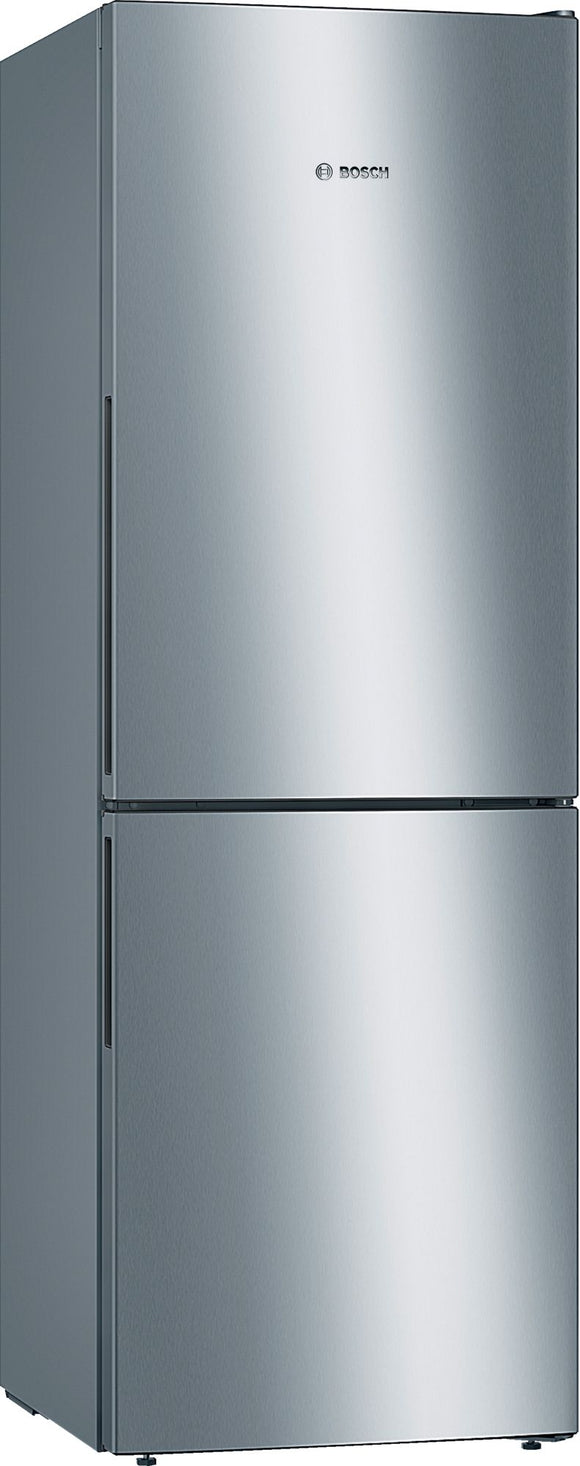 BOSCH Series 4, free-standing fridge-freezer with freezer at bottom, 176 x 60 cm, Stainless steel look KGV33VLEAG