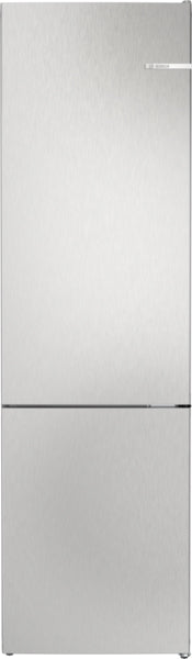 BOSCH Series 4, free-standing fridge-freezer with freezer at bottom, 203 x 60 cm, Stainless steel look KGN392LDFG