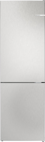 BOSCH Series 4, free-standing fridge-freezer with freezer at bottom, 186 x 60 cm, Stainless steel look KGN362LDFG