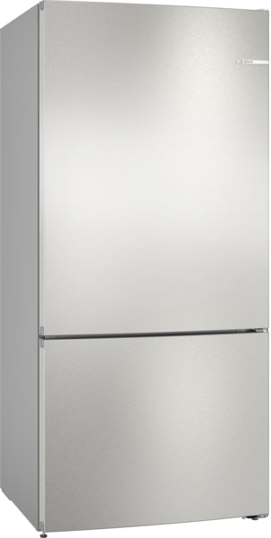 BOSCH Series 4, free-standing fridge-freezer with freezer at bottom, 186 x 86 cm, Brushed steel anti-fingerprint KGN86VIEA