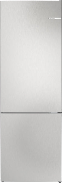 BOSCH Series 4, free-standing fridge-freezer with freezer at bottom, 203 x 70 cm, Stainless steel look KGN492LDFG