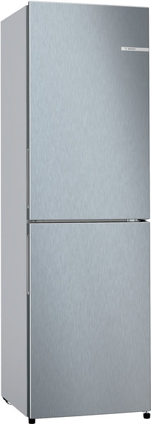 BOSCH Series 2, free-standing fridge-freezer with freezer at bottom, 182.4 x 55 cm, Stainless steel look KGN27NLEAG