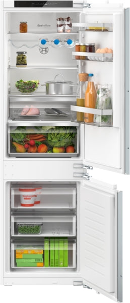 BOSCH Series 4, built-in fridge-freezer with freezer at bottom, 177.2 x 54.1 cm, flat hinge KIN86VFE0G