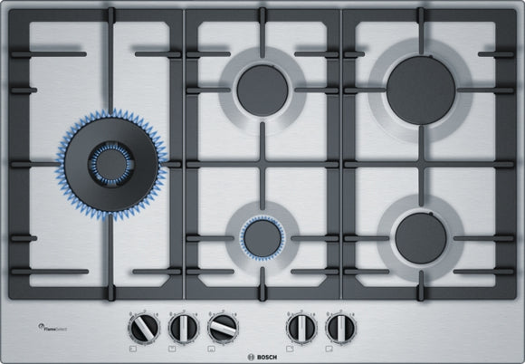 BOSCH Series 6, Gas hob, 75 cm, Stainless steel PCS7A5B90