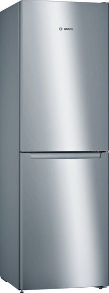 BOSCH Series 2, free-standing fridge-freezer with freezer at bottom, 186 x 60 cm, Stainless steel look KGN34NLEAG