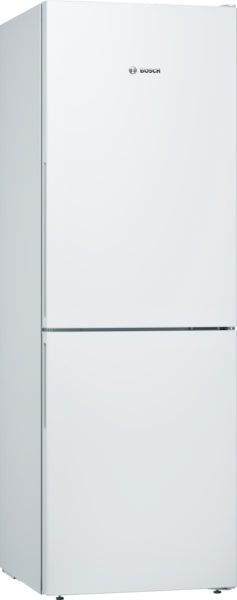 BOSCH Series 4, free-standing fridge-freezer with freezer at bottom, 176 x 60 cm, White KGV336WEAG