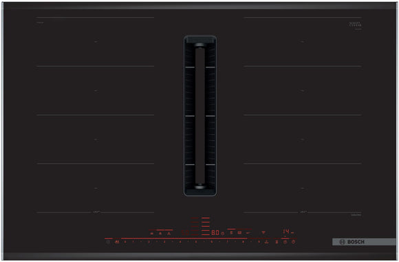 BOSCH Series 8, Induction hob with integrated ventilation system, 80 cm, surface mount with frame PXX875D67E