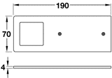 Loox Compatible 24V LED Polar flat downlight, 70 x 190 mm