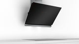 BOSCH SERIES 8, CHIMNEY COOKER HOOD 90CM, DWK98PR60B CLEAR GLASS BLACK PRINTED